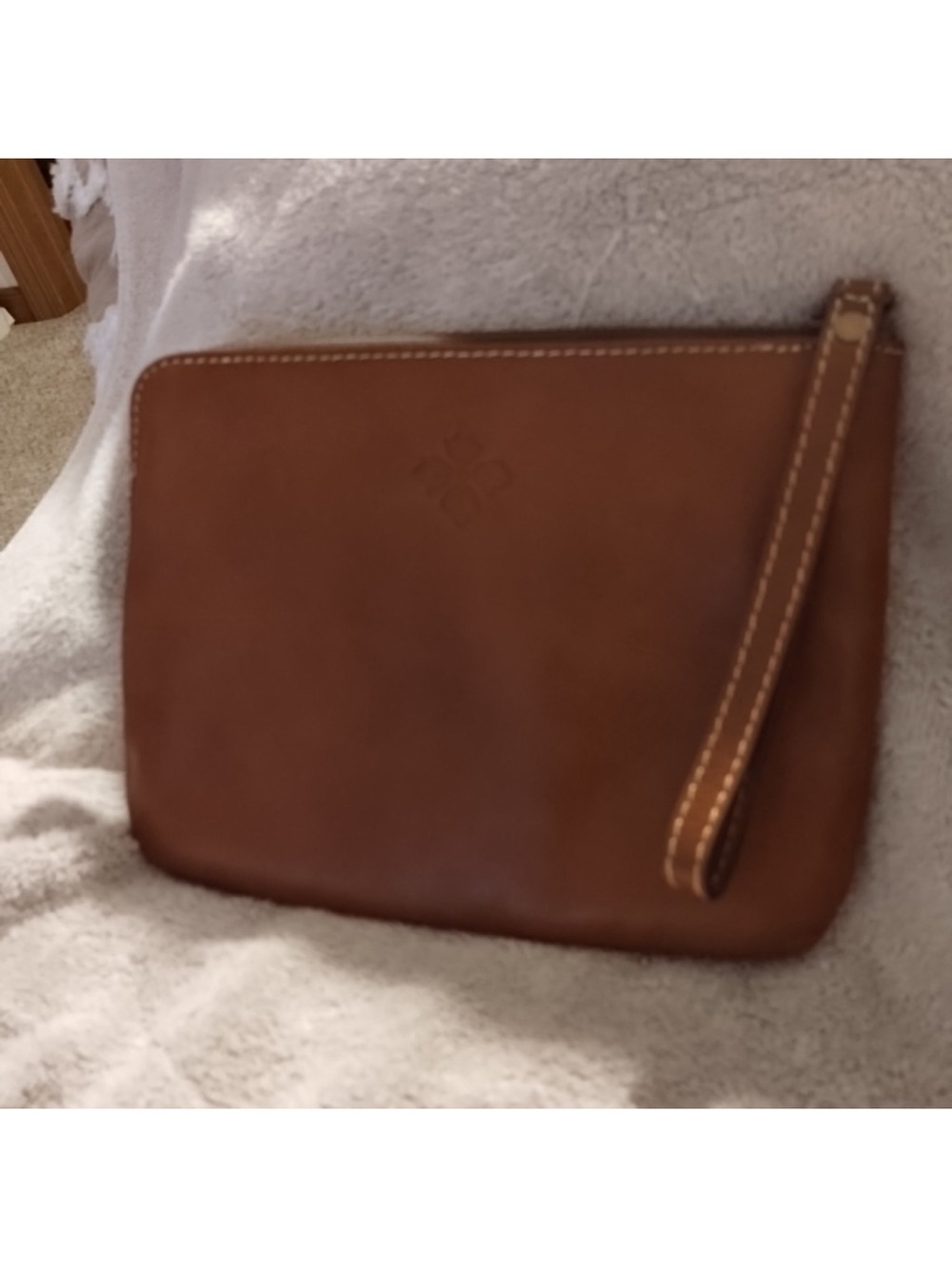 EUC🌹Patricia Nash Brown Leather Wristlet Clutch